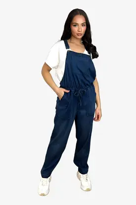 100% Soft Cotton Denim Drawstring Dungarees