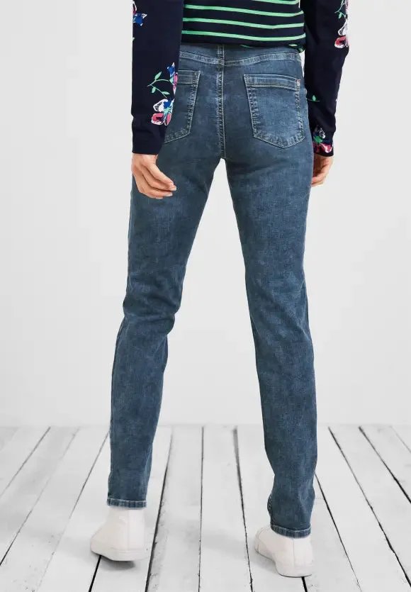 376173- Toronto Dark Blue Washed Jeans- Cecil