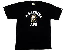 A Bathing Ape 1st Camo College Tee 'Black/Yellow' xld