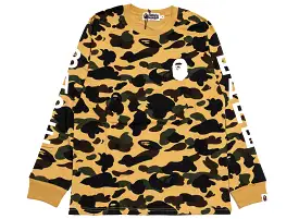 A Bathing Ape 1st Camo L/S Tee in Yellow xld