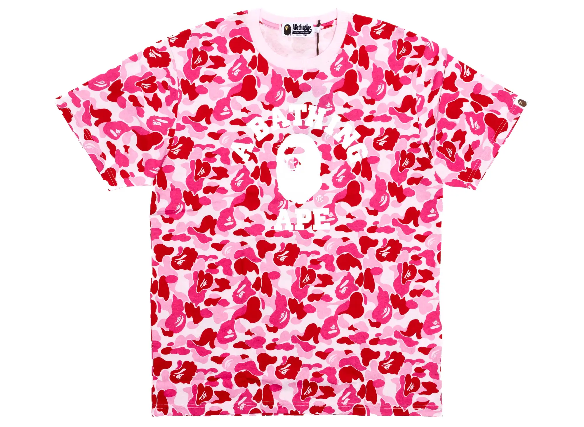 A Bathing Ape ABC Camo College Tee in Pink