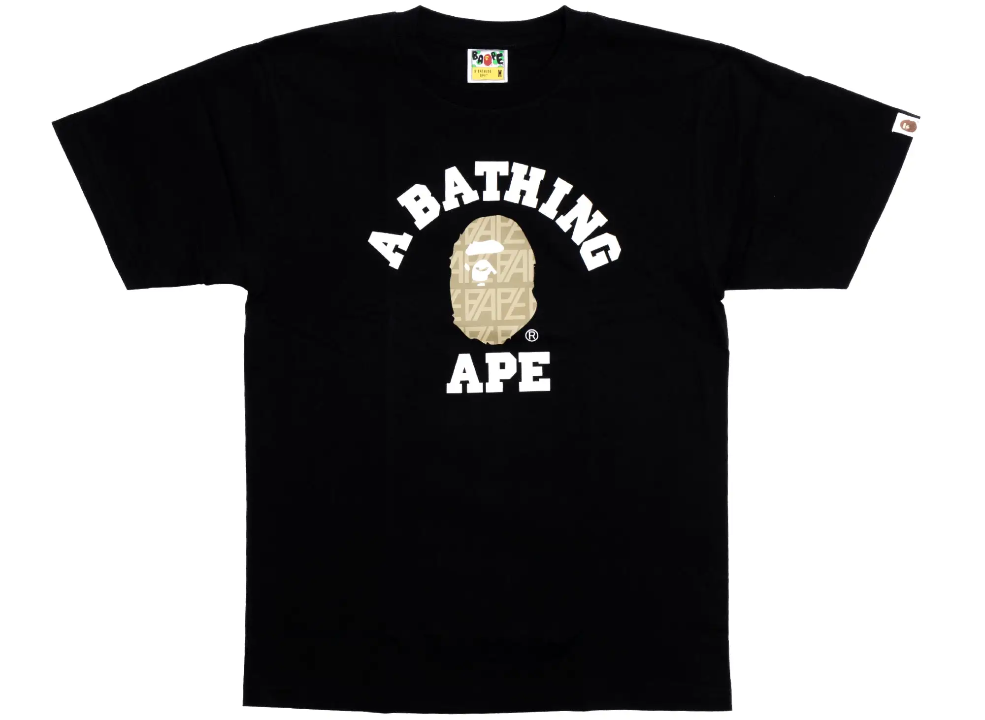 A Bathing Ape Bape S/S Tee in Black and Beige