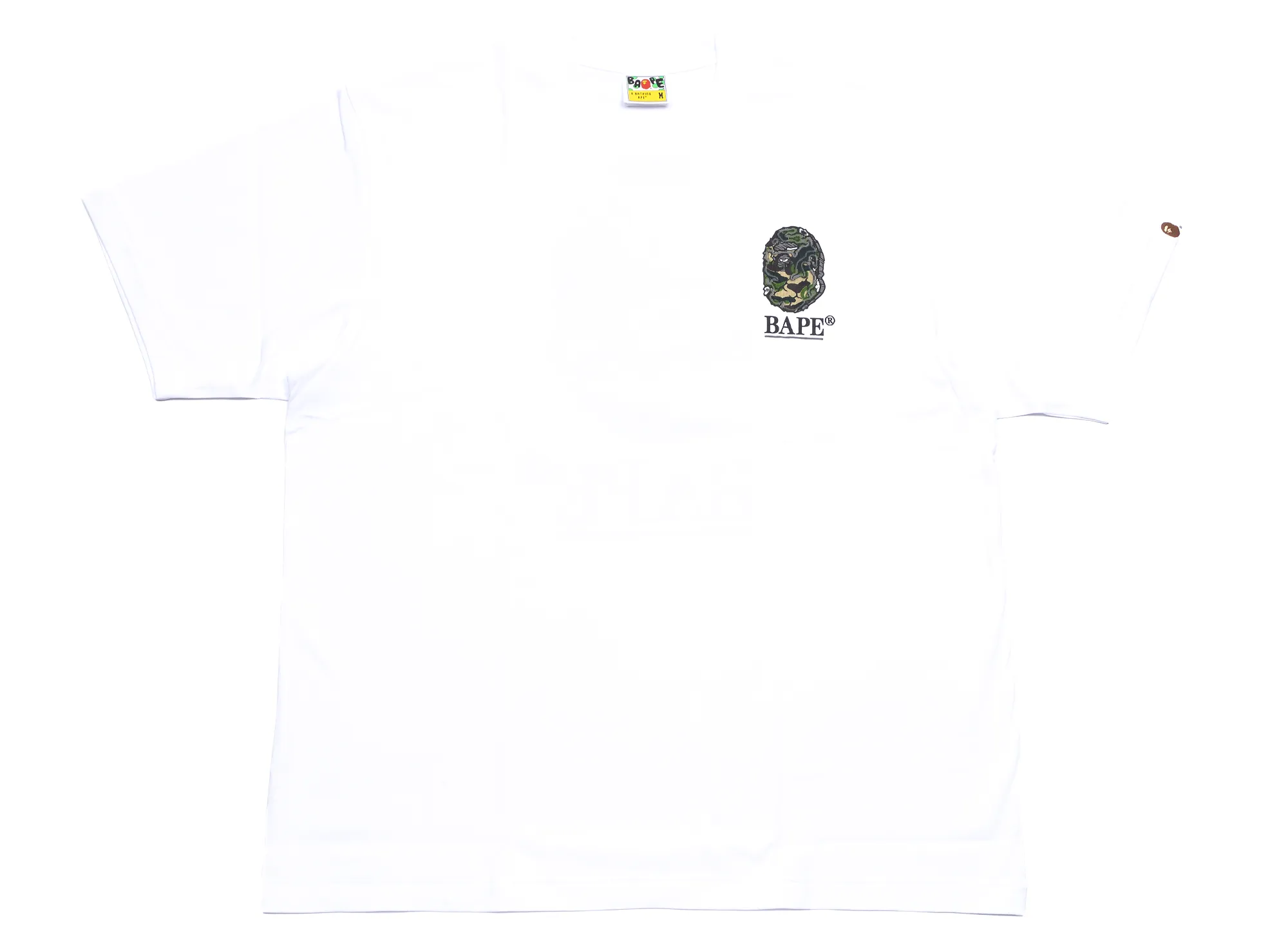 A Bathing Ape Camo Stone Ape Head Relaxed Fit Tee in White xld