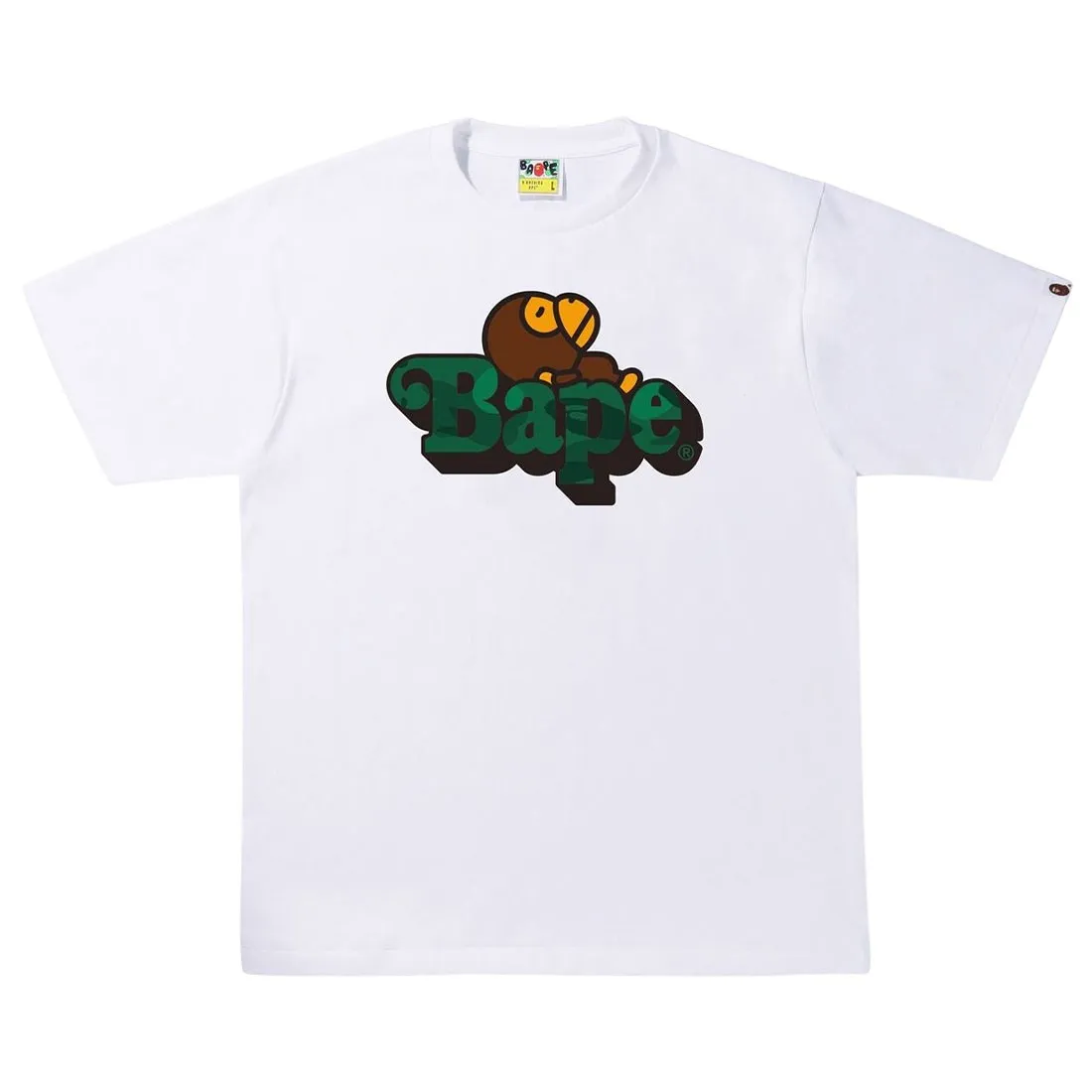 A Bathing Ape Men Color Camo C Milo On Bape Tee (white / green)