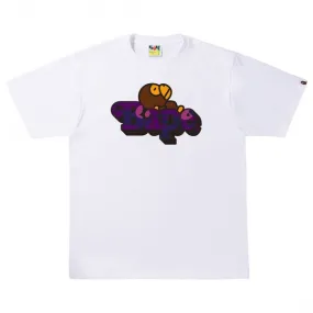 A Bathing Ape Men Color Camo C Milo On Bape Tee (white / purple)