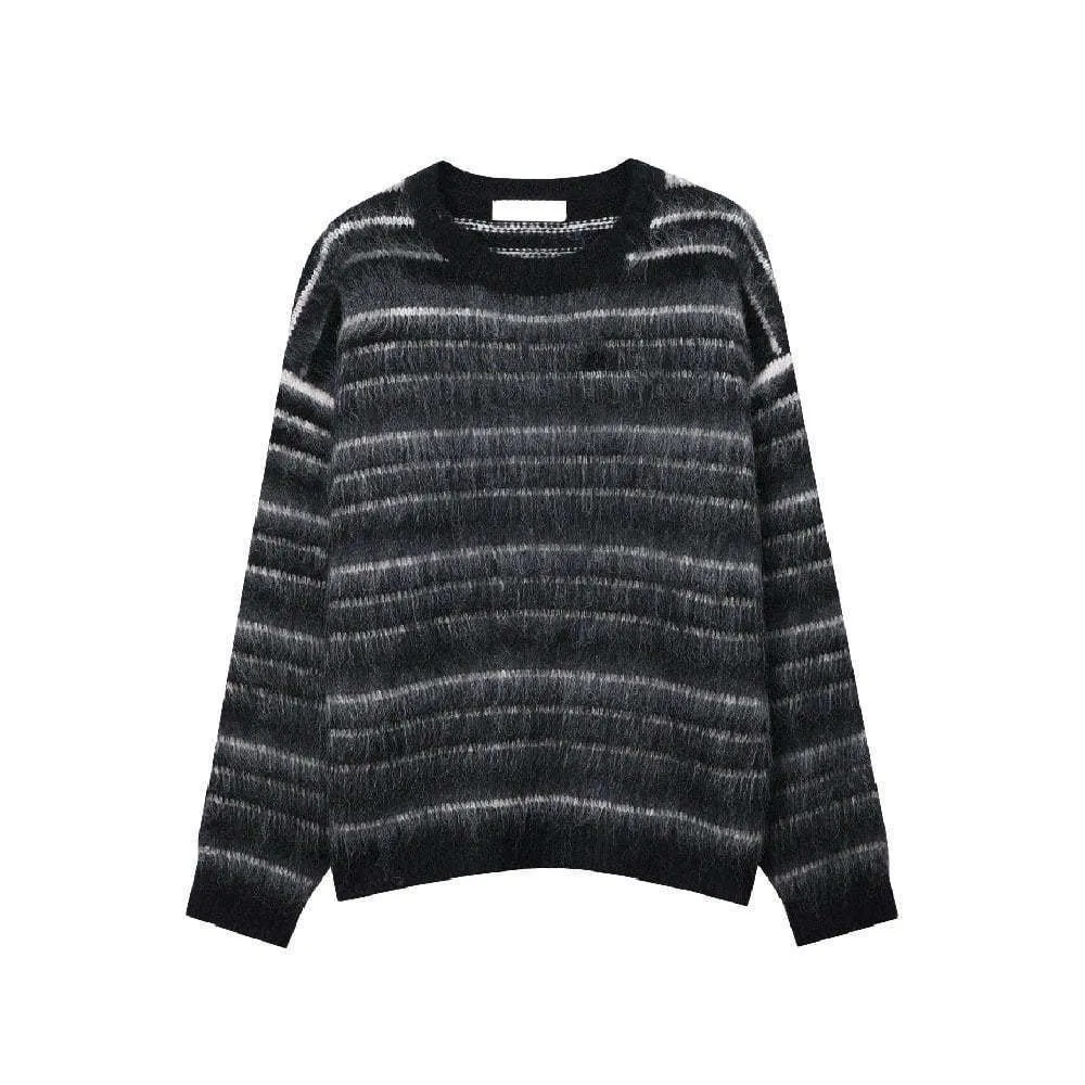 ASCLO  |Stripes Unisex Street Style Long Sleeves Oversized Sweaters