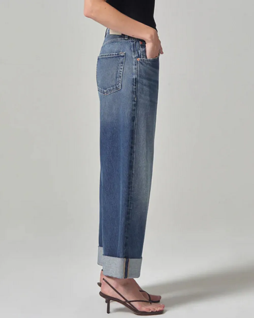 Ayla Baggy Cuffed Jean in Brielle