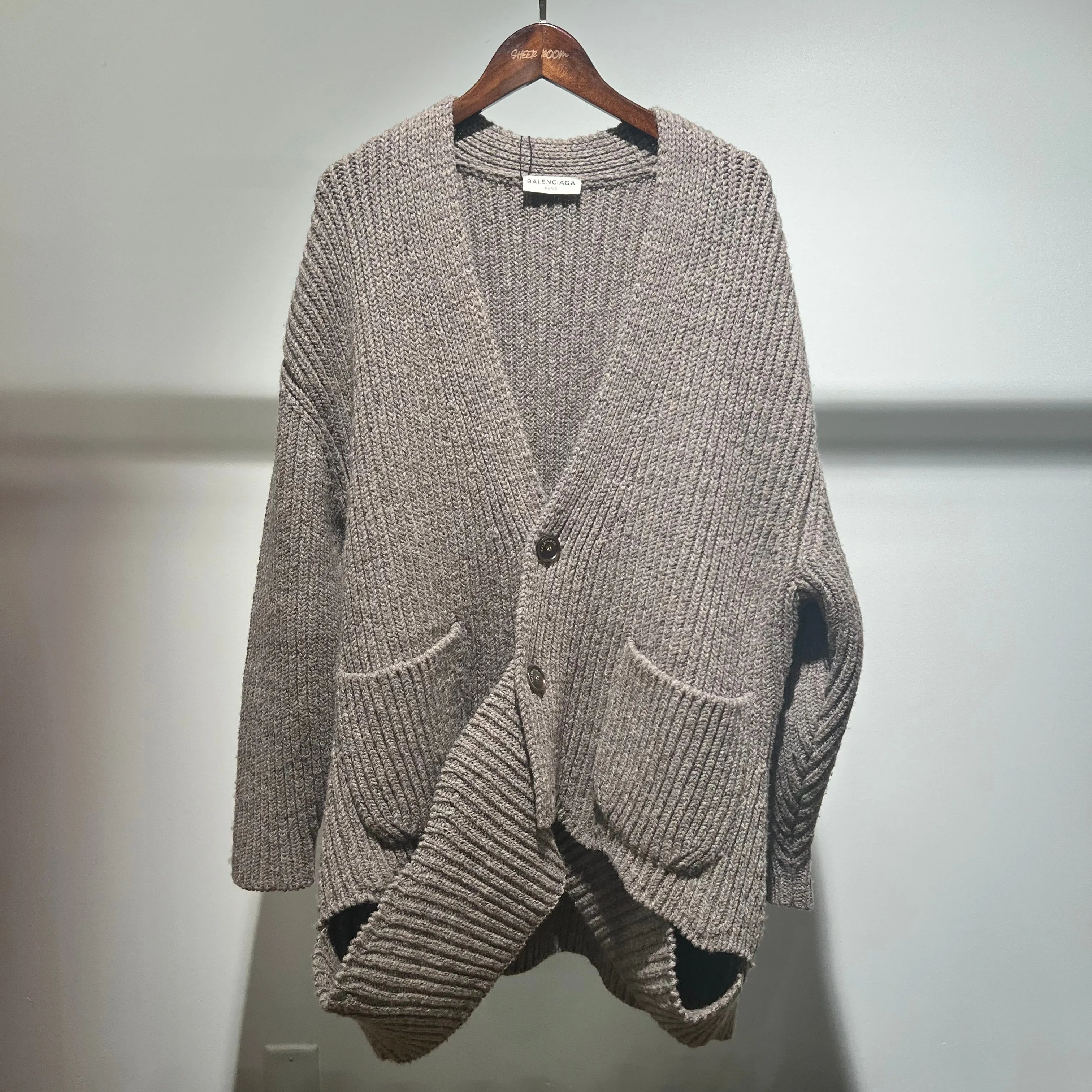 Balenciaga Brown Wool Cardigan