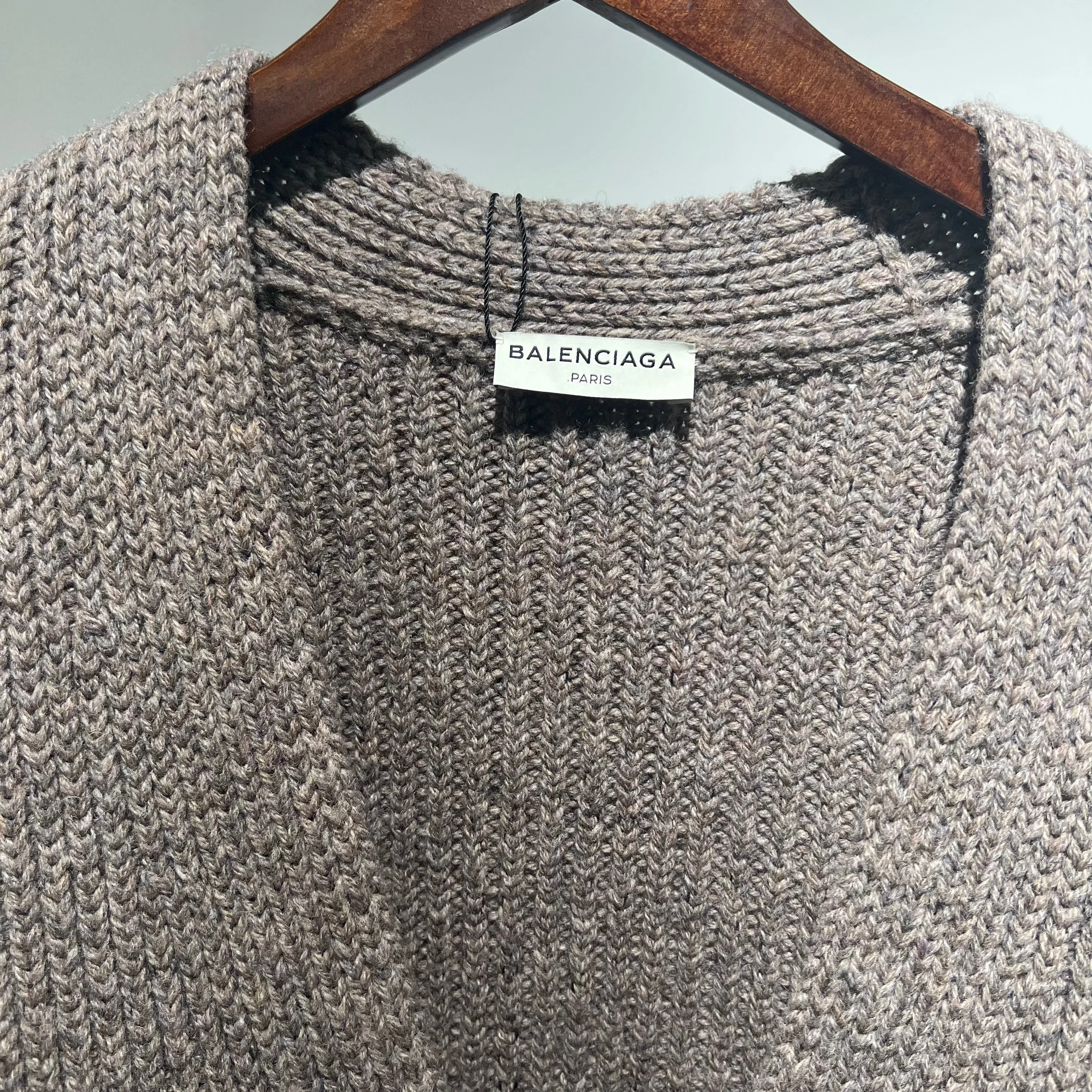 Balenciaga Brown Wool Cardigan