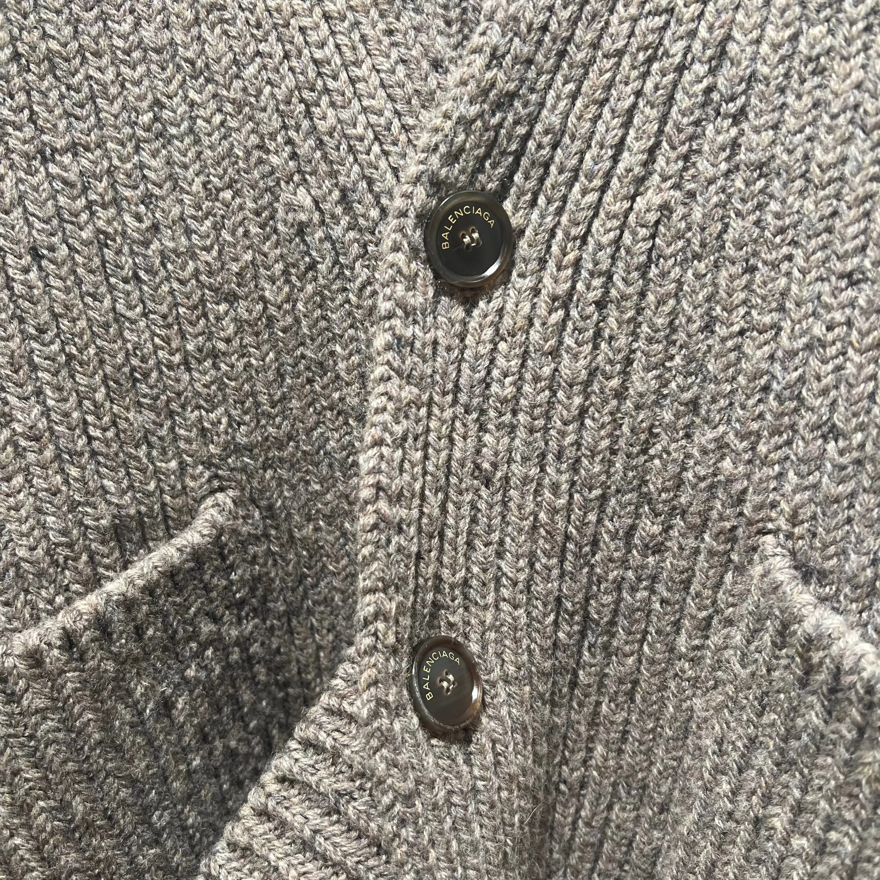 Balenciaga Brown Wool Cardigan