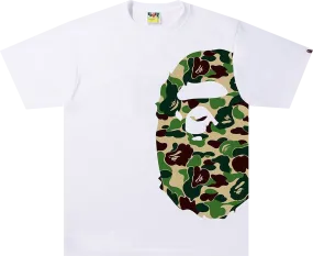 BAPE ABC Camo Side Big Ape Head Tee 'White/Green'