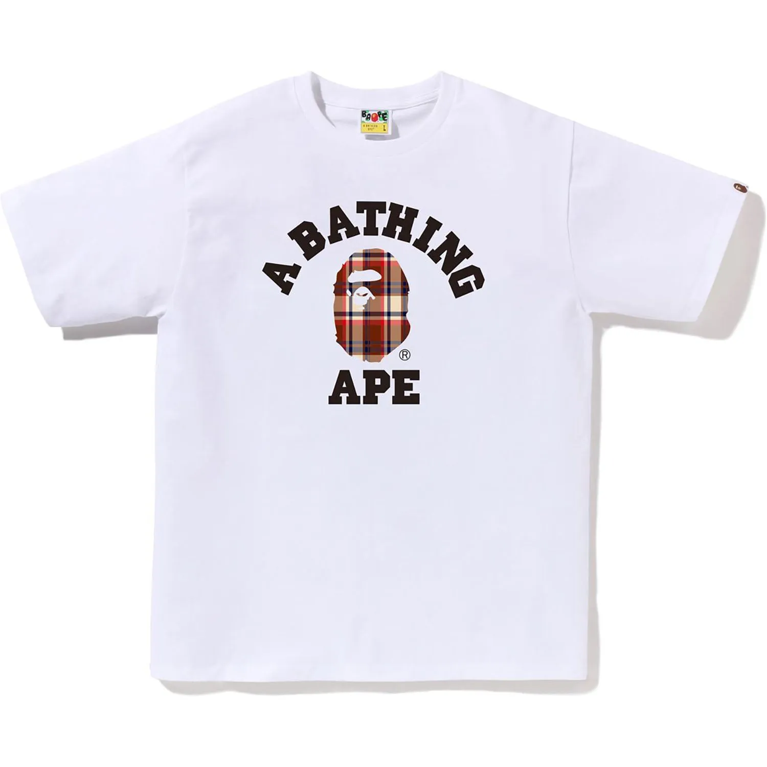 BAPE CHECK COLLEGE TEE MENS