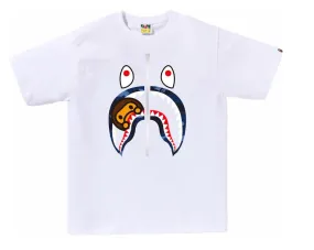 BAPE Color Camo Milo Shark Tee 'White/Navy'