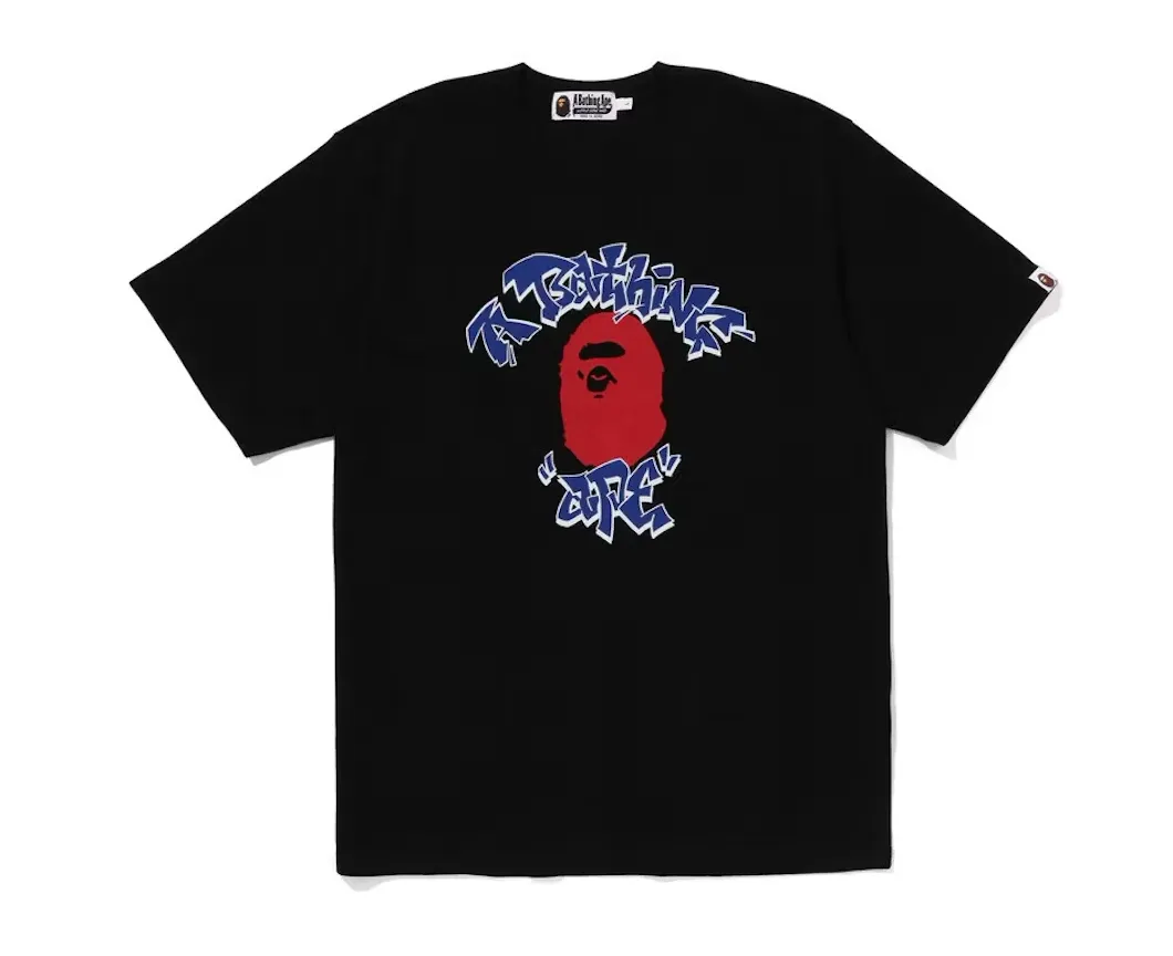 BAPE Graffiti College Tee Black