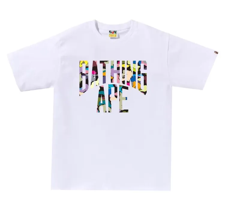 BAPE Multi Camo NYC Logo Tee White/Multicolor