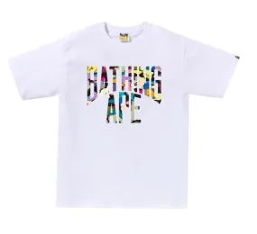 BAPE Multi Camo NYC Logo Tee White/Multicolor