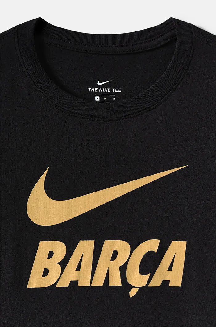 “Bara” T-shirt with golden logo – Black