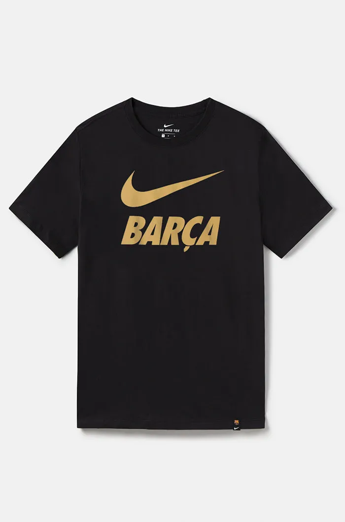 “Bara” T-shirt with golden logo – Black