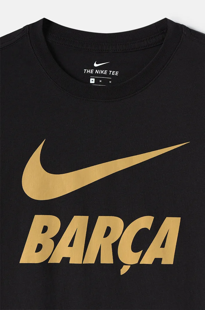 “Bara” T-shirt with golden logo – Black