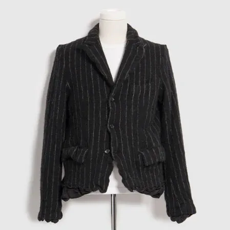 BLACK Comme des Garons Chalk Stripe Jacket (Black/White)