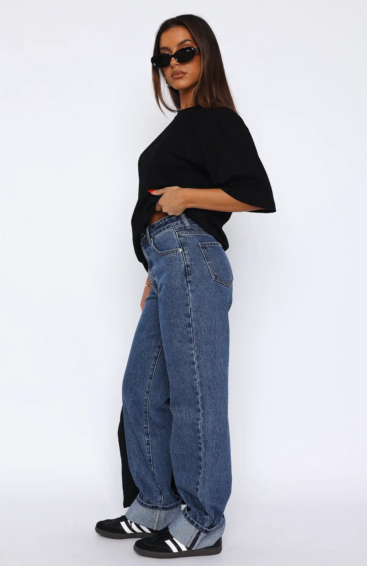 Blair High Rise Wide Leg Jeans Dark Blue