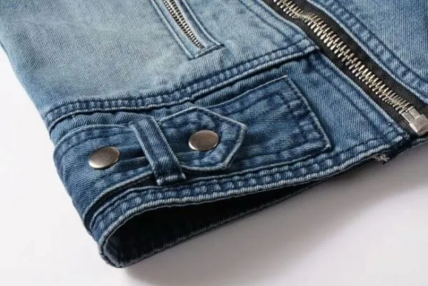 Blue jeans jacket biker perfecto cut