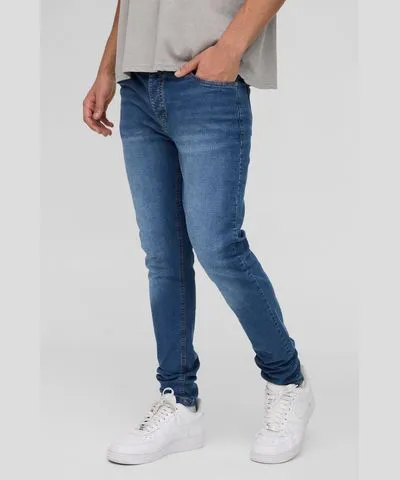 boohoo Mens Skinny Stretch Jean In Mid