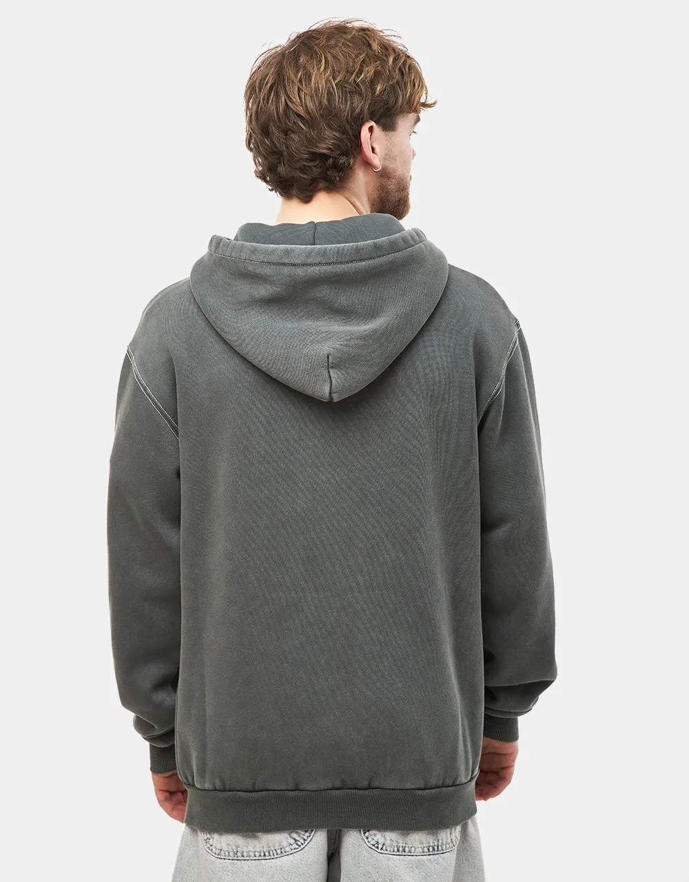 Butter Goods Mineral Wash Zip-Thru Hoodie - Charcoal