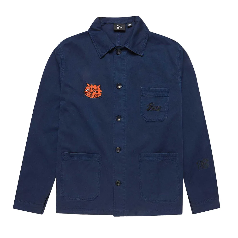 BY PARRA SAD CAT PENCIL SYSTEM JACKET // BLUE