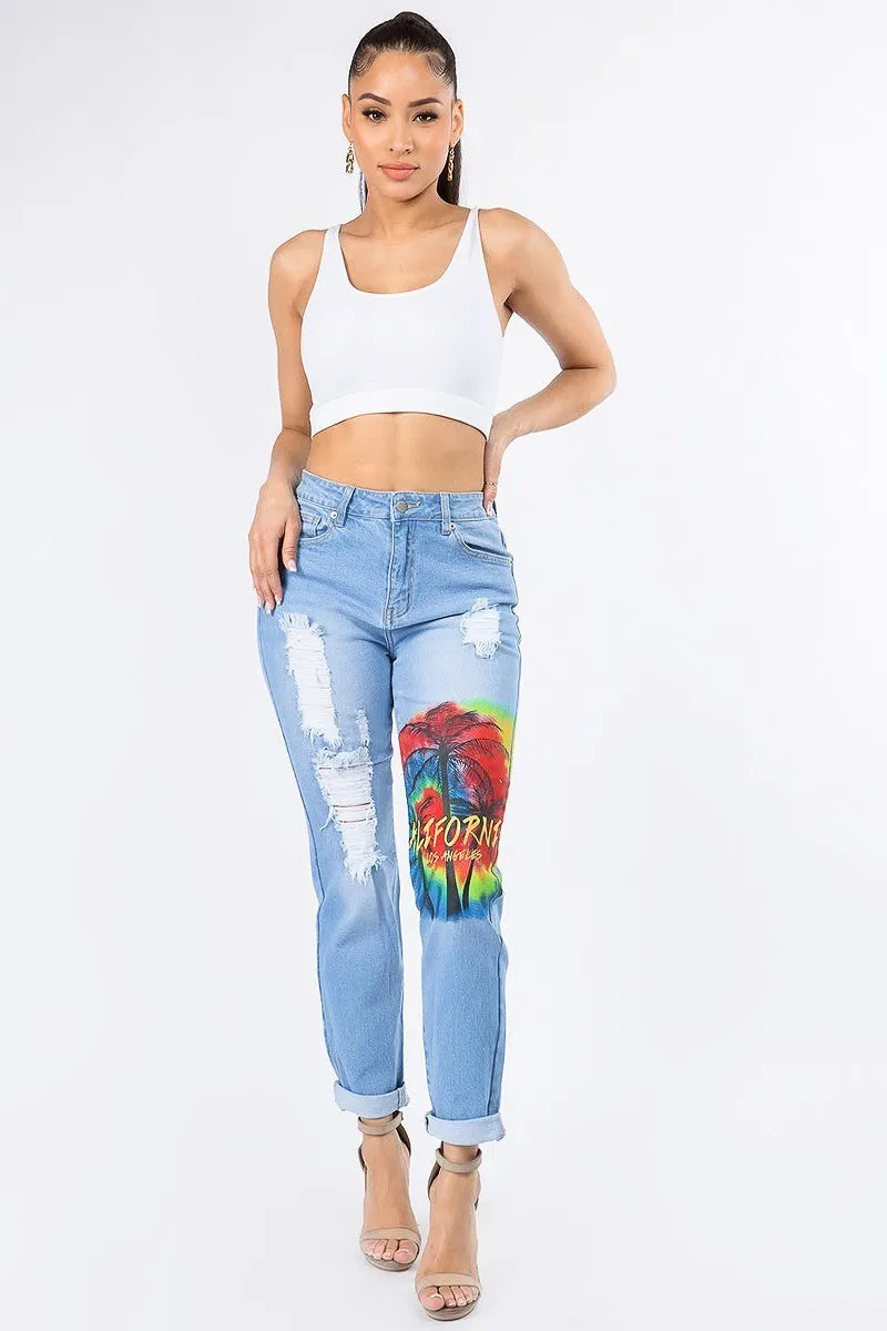 California Painting Slim Straight Jeans