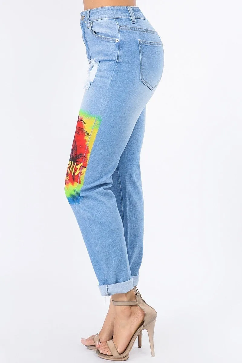 California Painting Slim Straight Jeans