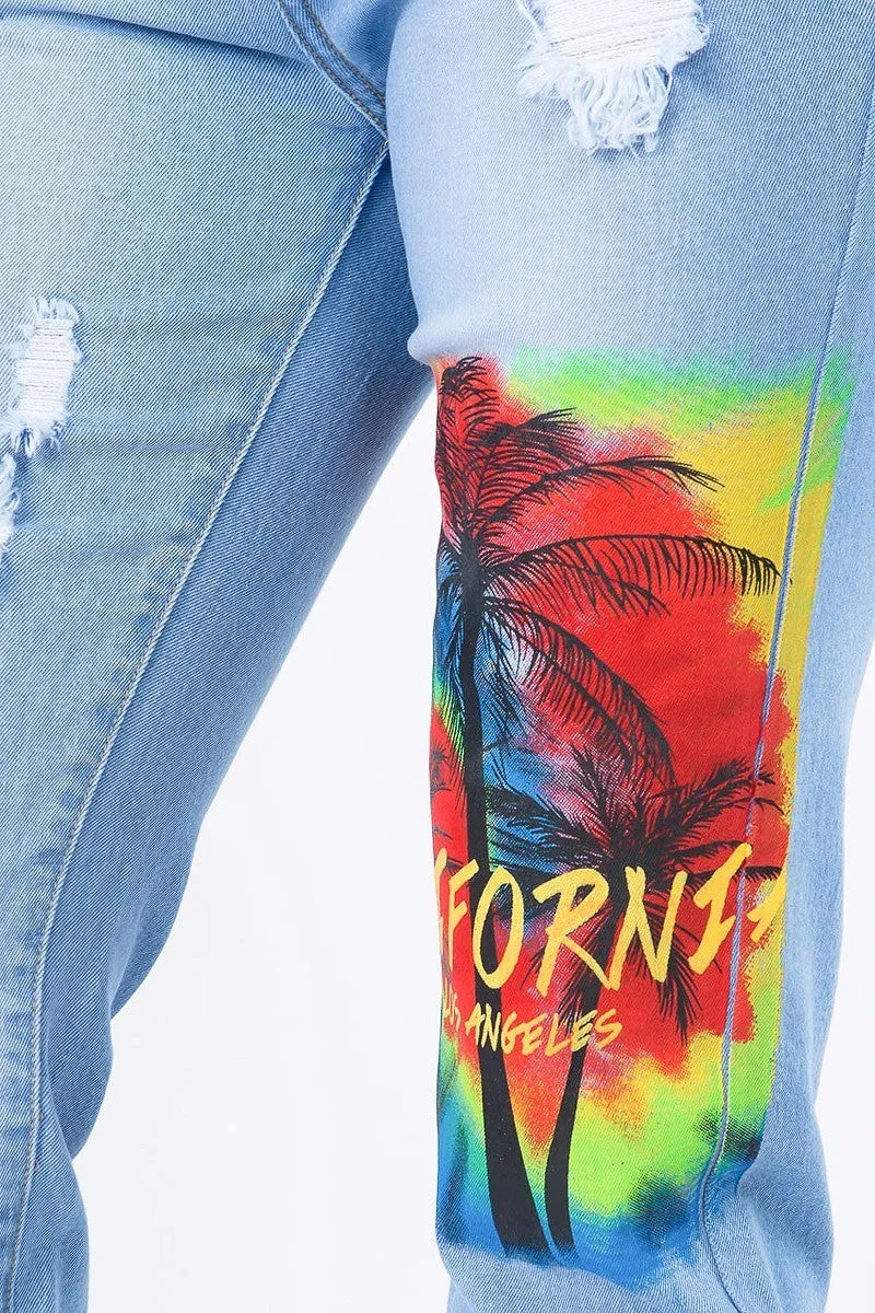 California Painting Slim Straight Jeans