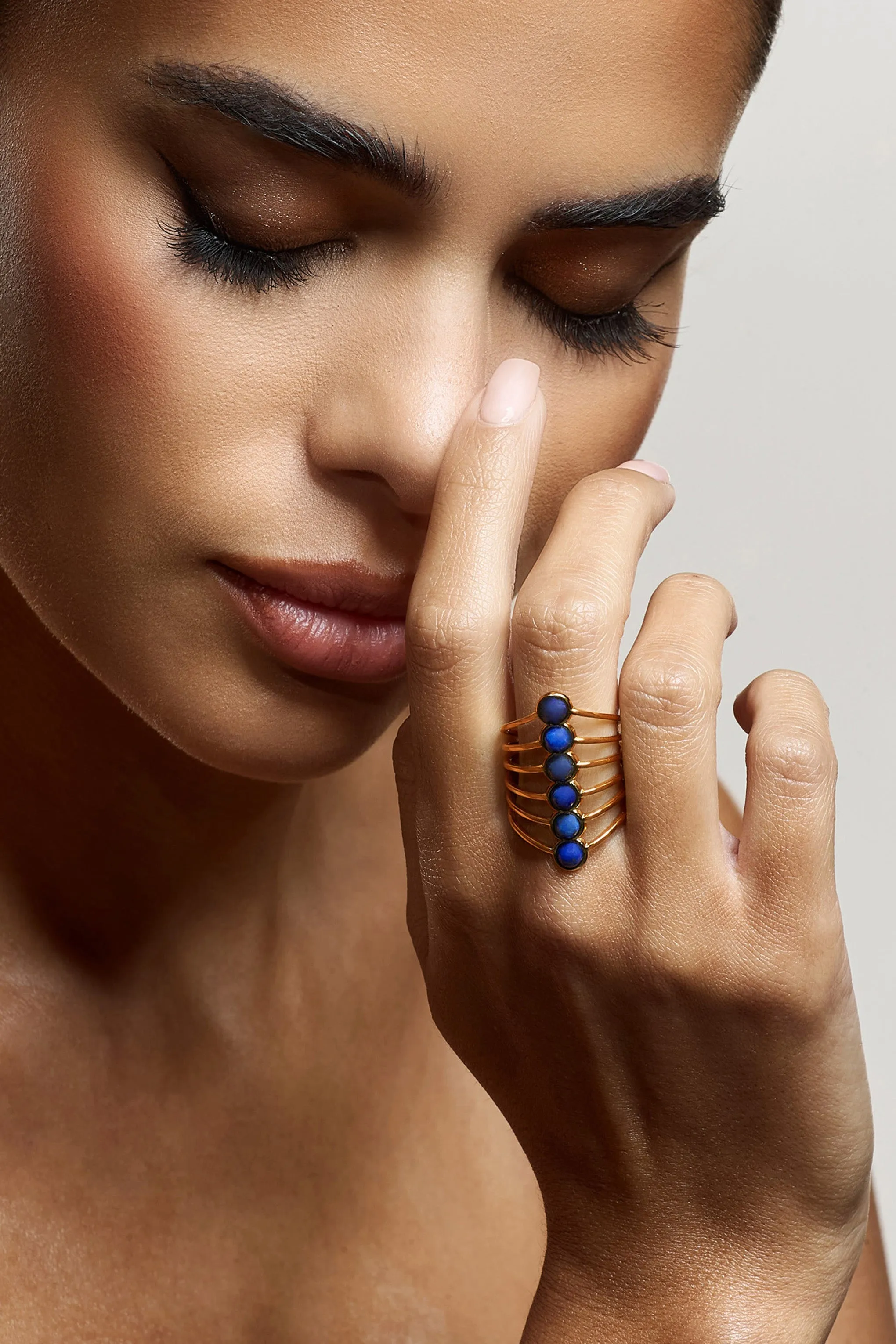 Cerys | Blue Stacked Statement Ring