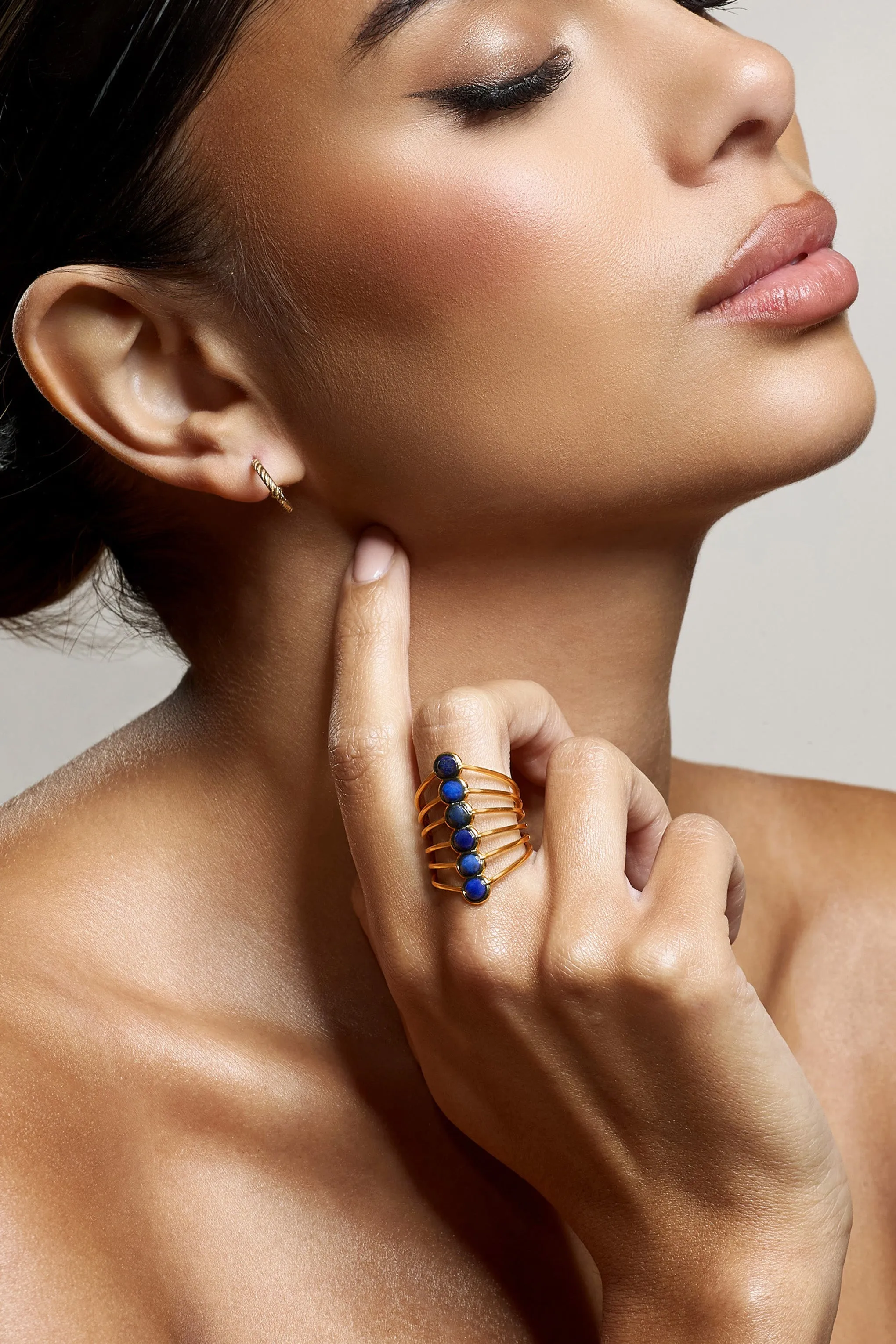 Cerys | Blue Stacked Statement Ring