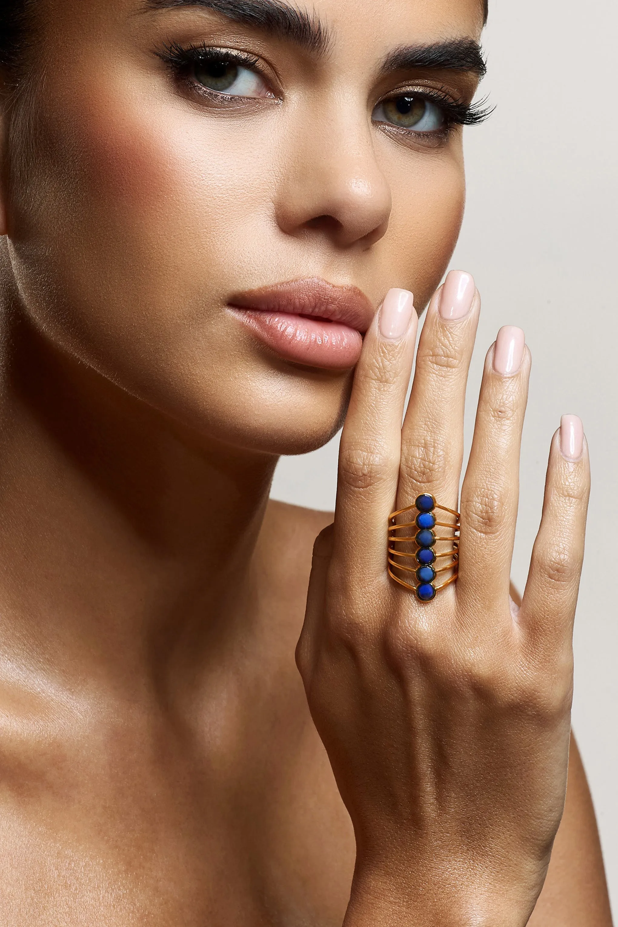 Cerys | Blue Stacked Statement Ring