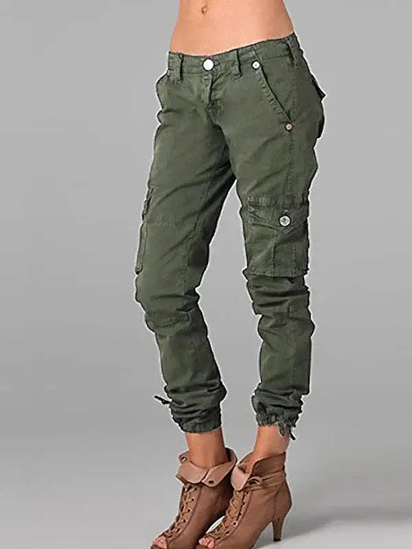 Chic & Modern Women's Cargo Pants with Side Pockets and Ankle-Length Fit