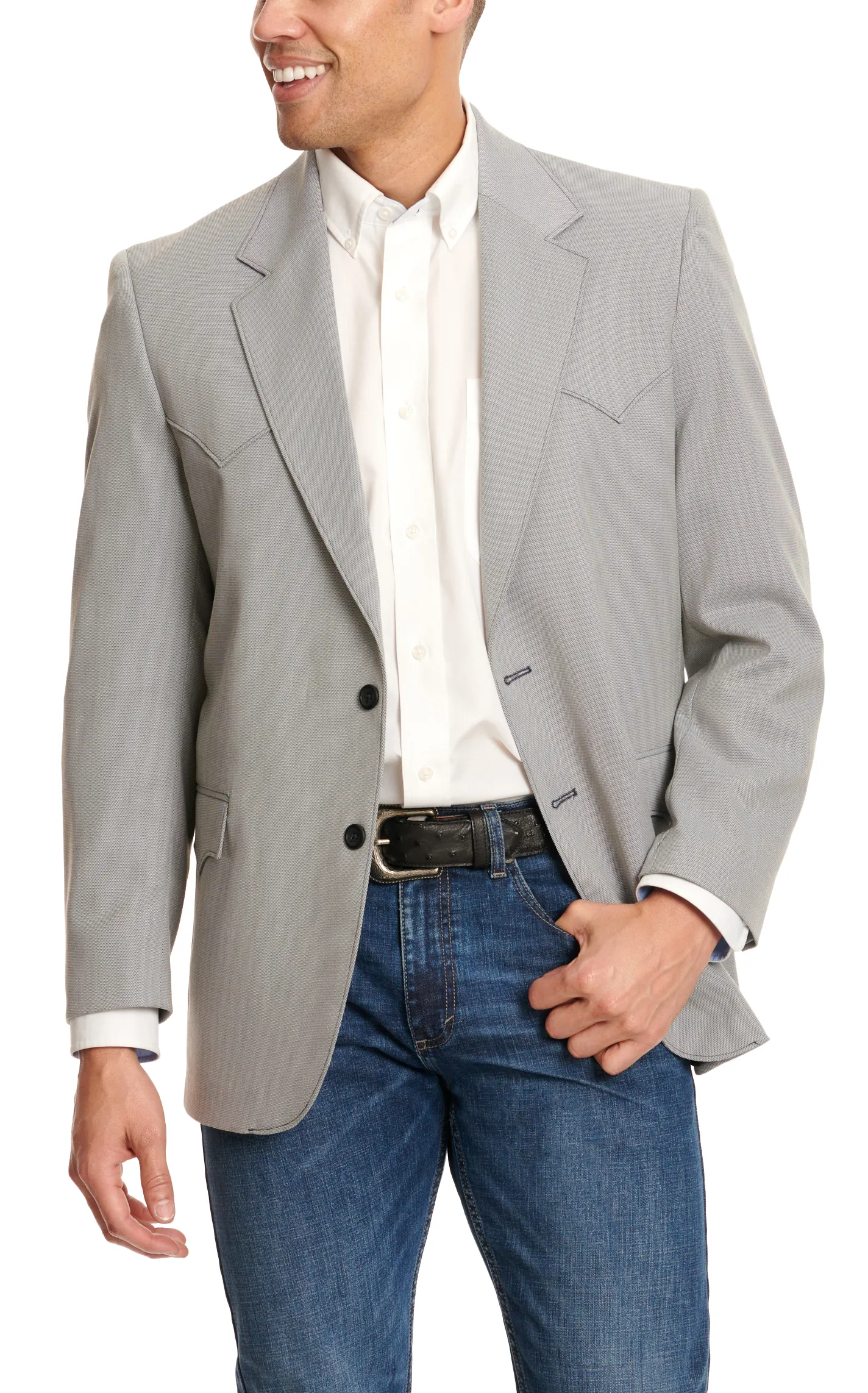 Circle S Men's Grey Shadow Ft. Worth Double Yoke Western Sport Coat