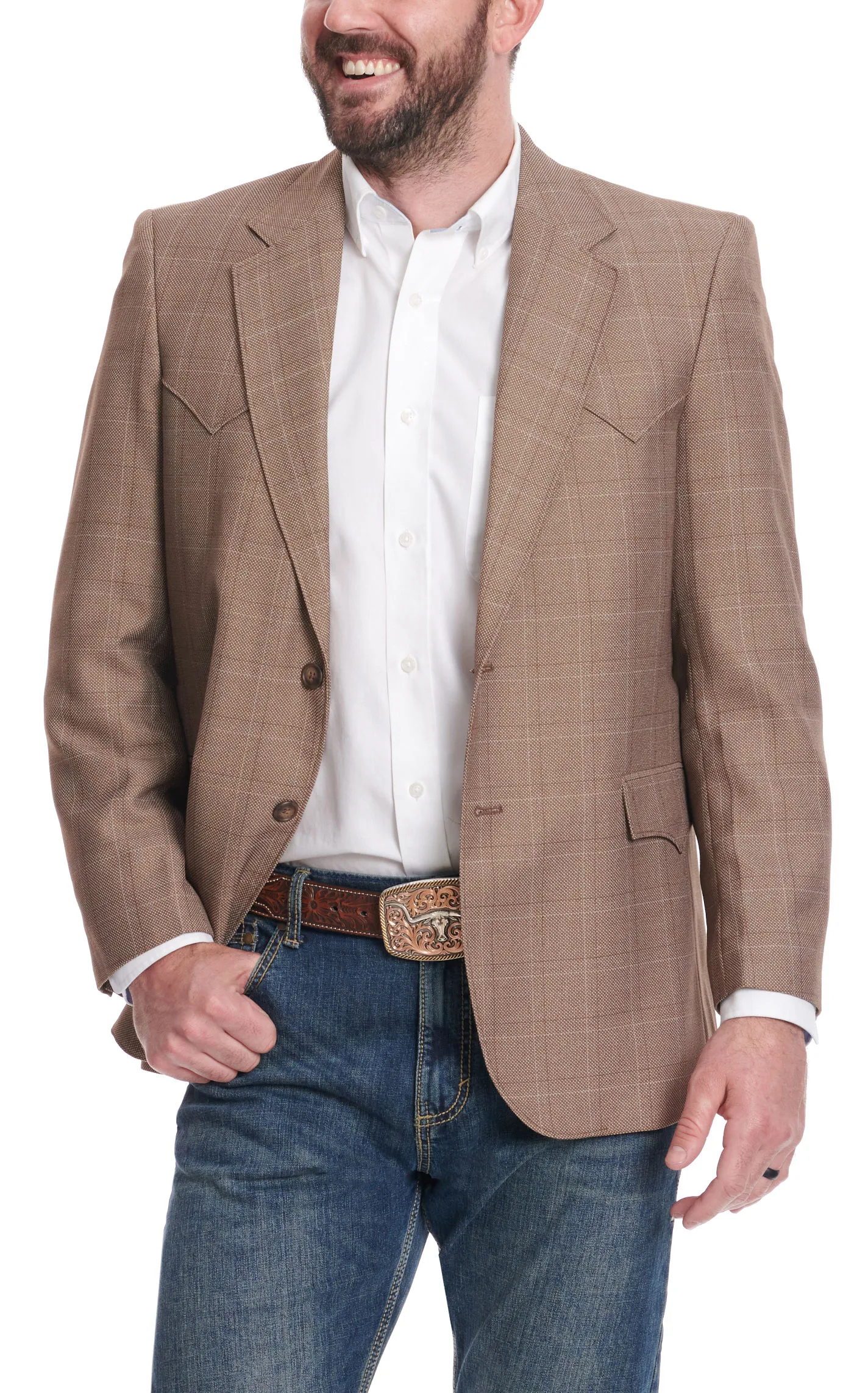 Circle S Men's Houston Rustic Brown Plaid Sport Coat