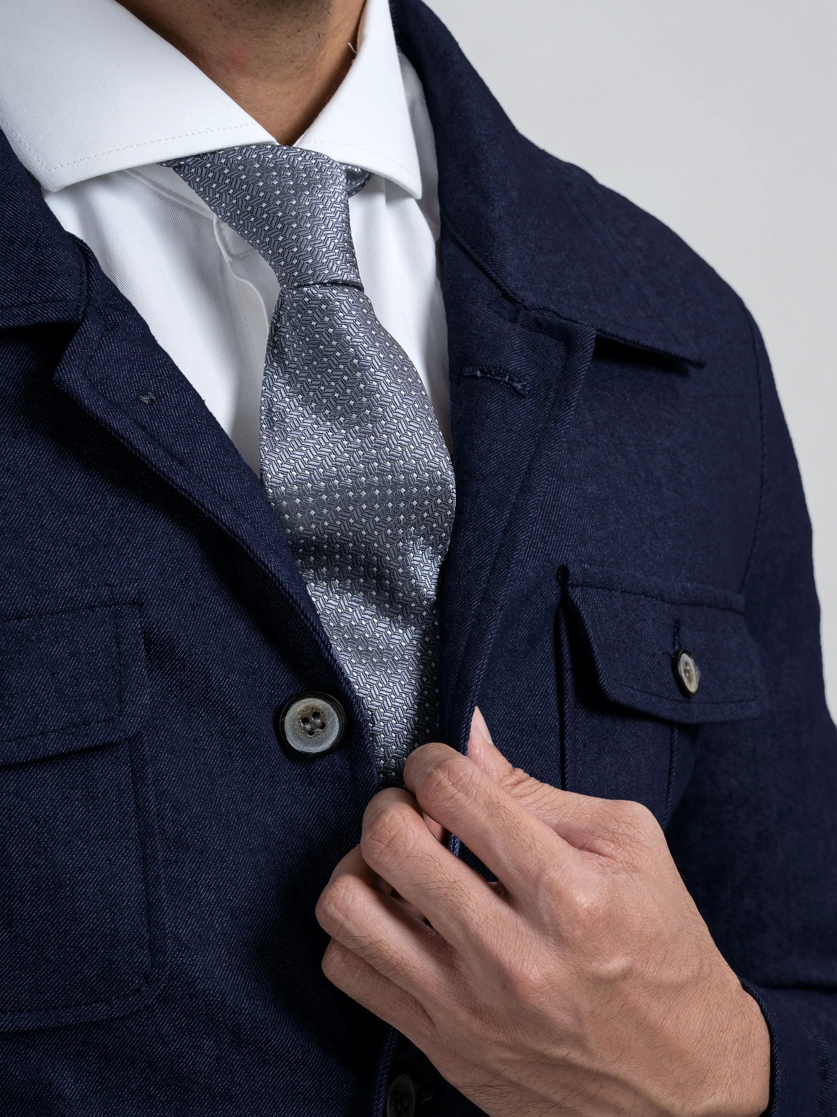 Classic Safari Jacket -  Denim Dark Blue