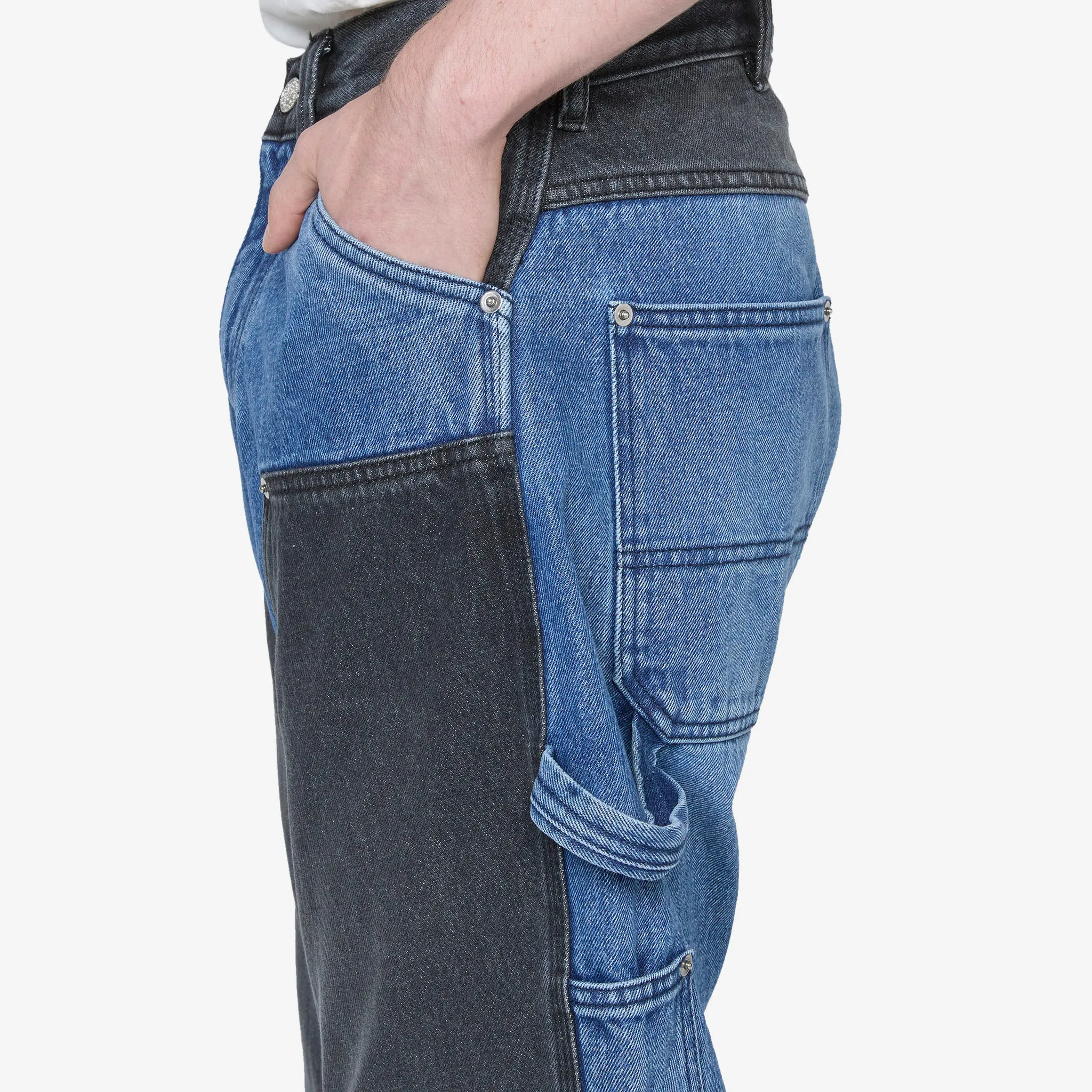 Colourblocked Denim Carpenter Jean Black | Blue