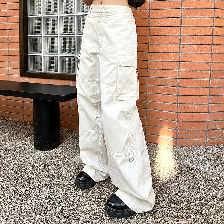 Cream White Cargo Pants