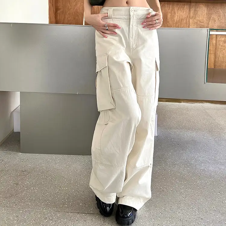 Cream White Cargo Pants