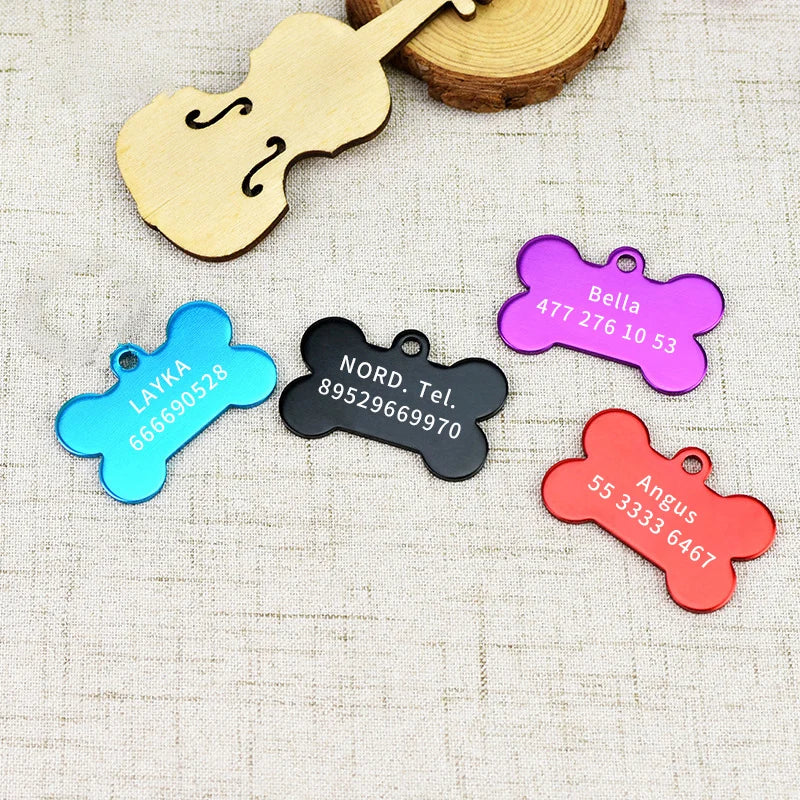 Customizable Dog Tag (2 Pack) | Engraved ID & Bone Shape