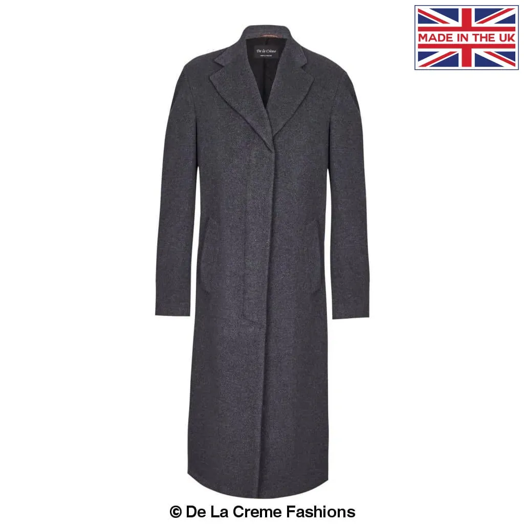 De La Creme MAN Wool & Cashmere Blend Covert Long Coat