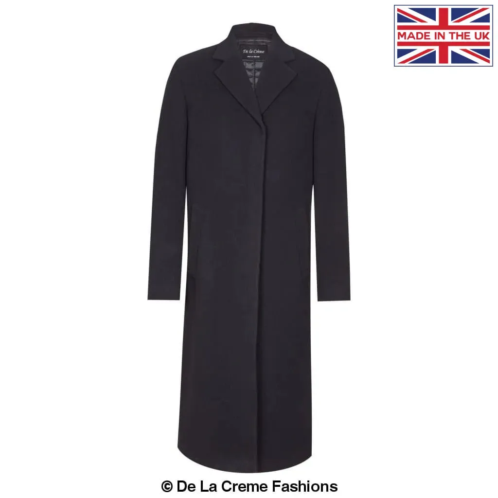 De La Creme MAN Wool & Cashmere Blend Covert Long Coat