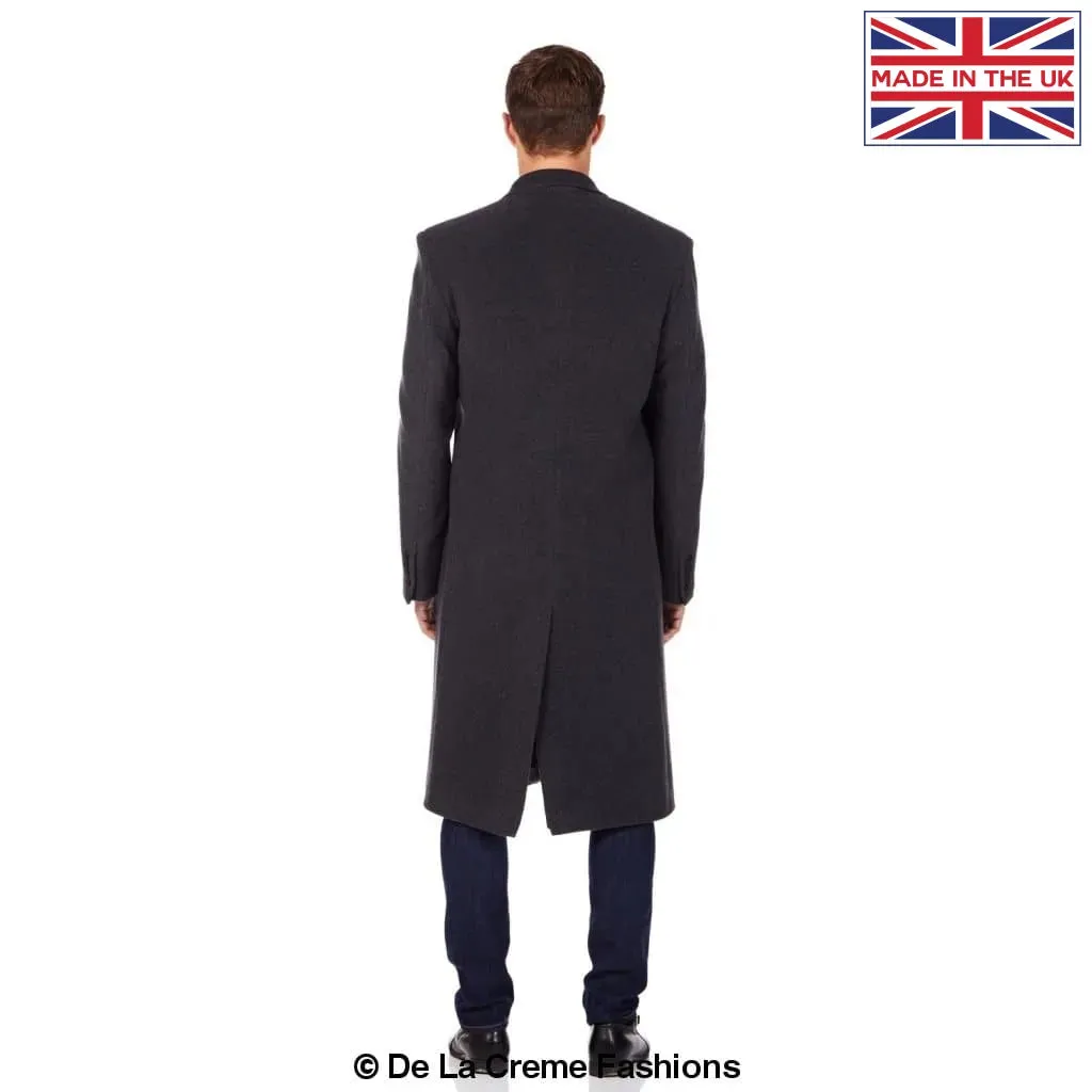 De La Creme MAN Wool & Cashmere Blend Covert Long Coat