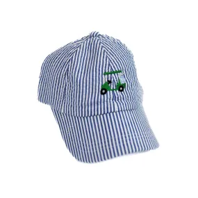 Denim Embroidered Seersucker Ball Cap - Golf Cart