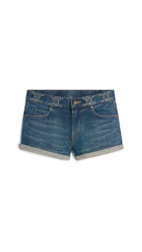 Denim Mini Shorts - Clean Dark Union Wash