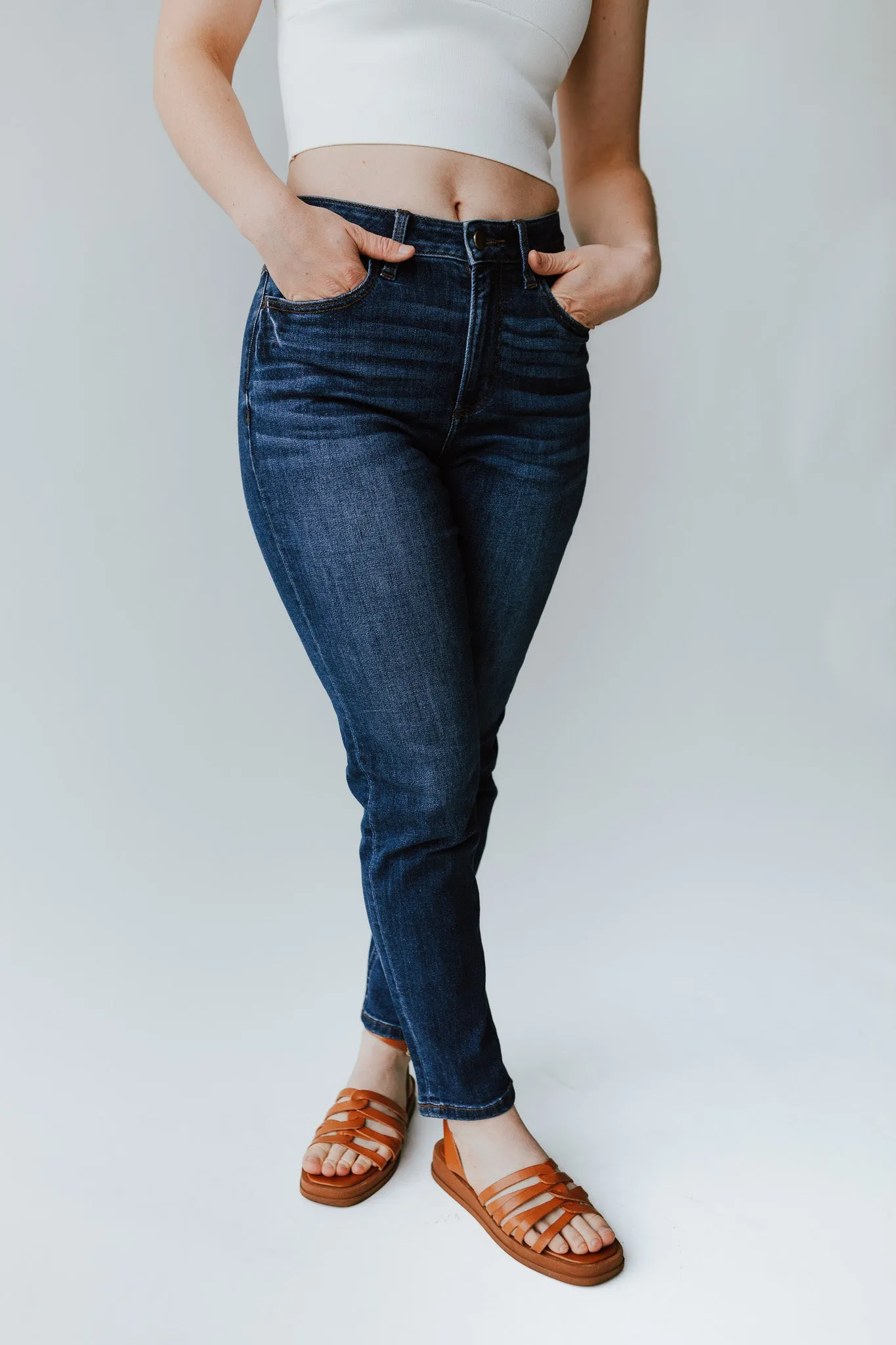 Denim: Zamora Mom Jean in Dark Blue