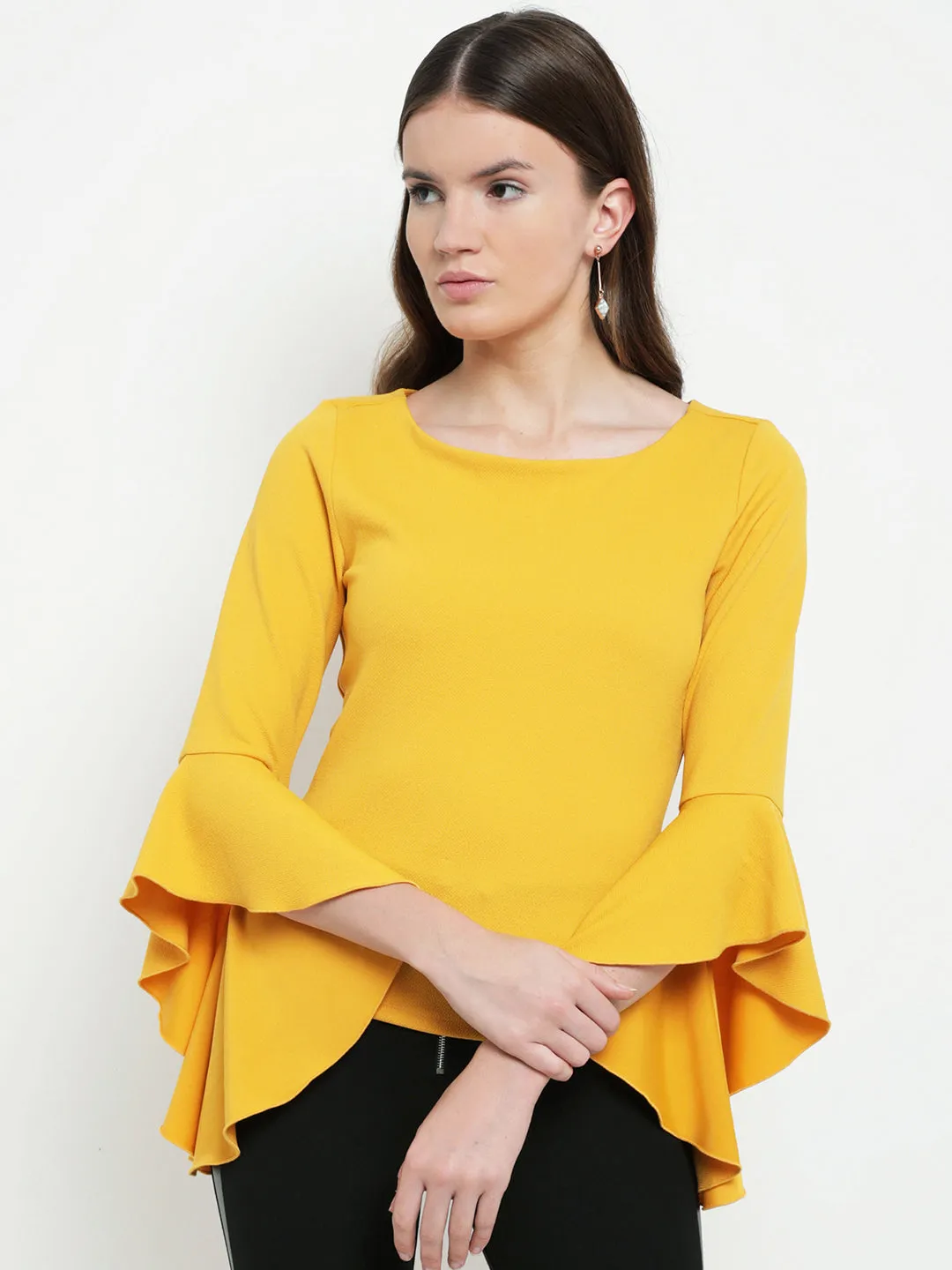 Dianna Bell Sleeve Round Neck Top